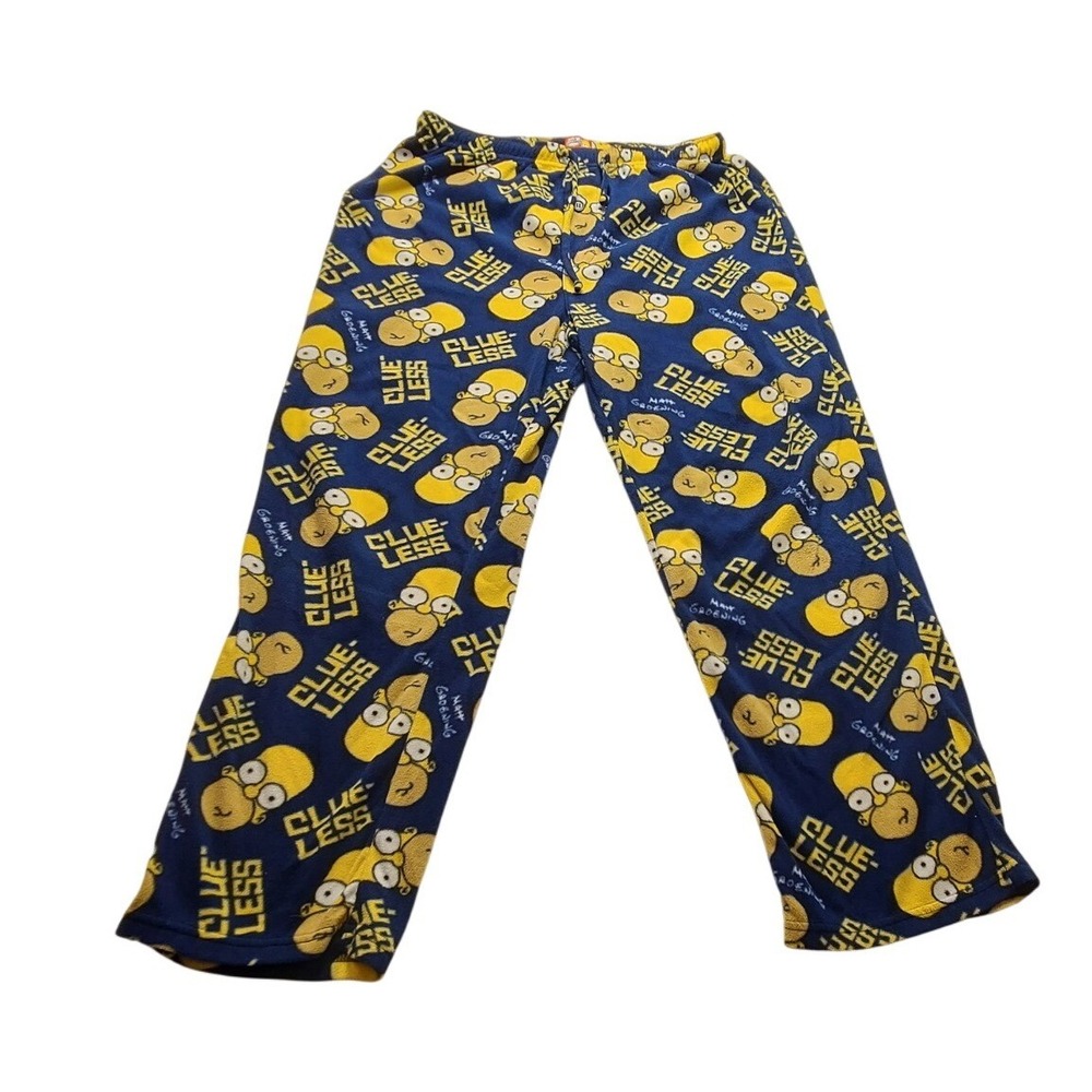 The Simpsons Homer Clueless Fleece Pajama Pants Navy Blue Men's XL Lounge Sleep